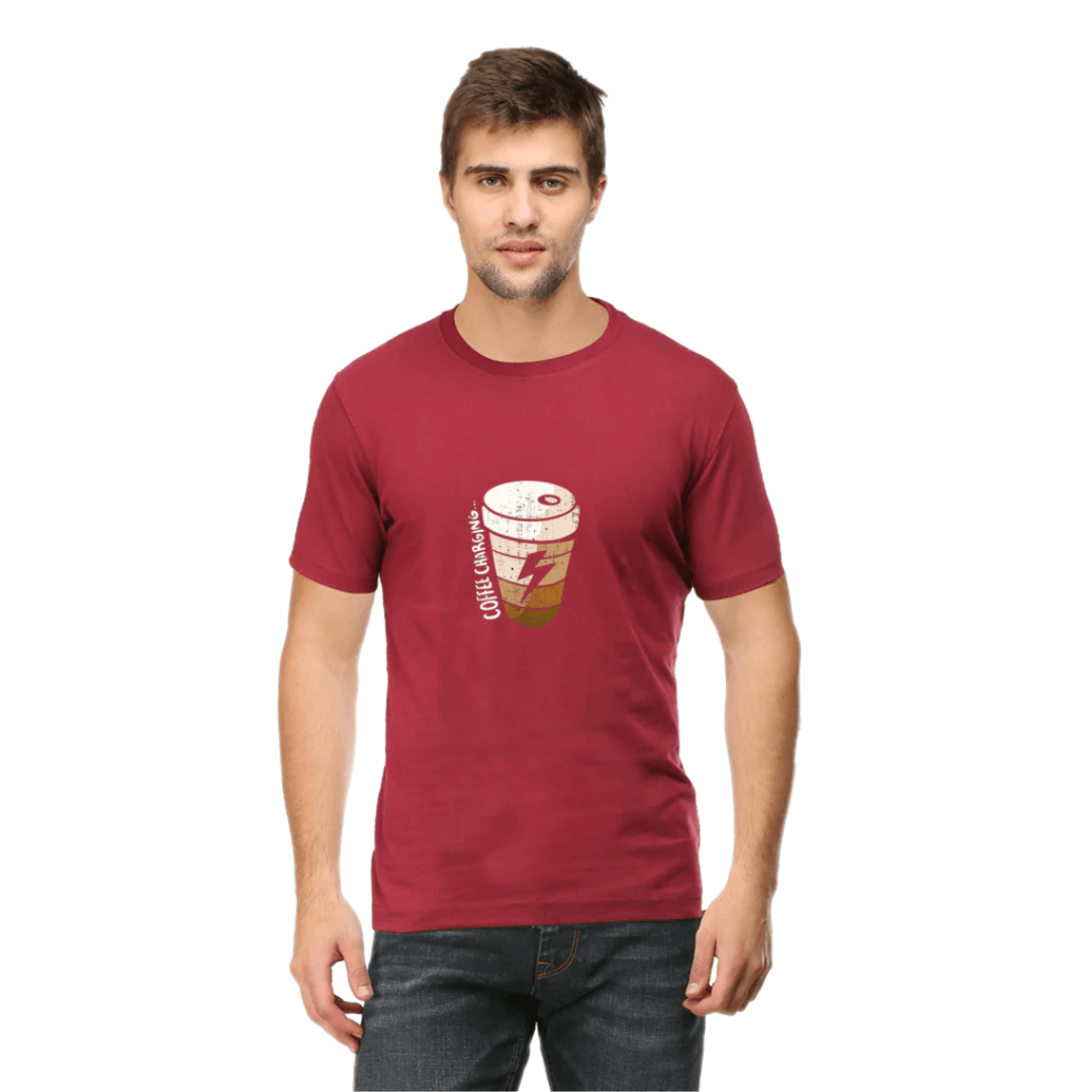 Coffee Charging Round Neck | Unisex T- Shirt