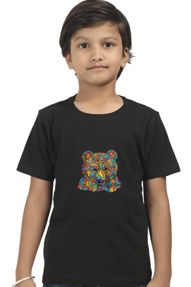 Colorful Bear Kids Round Neck Tshirt