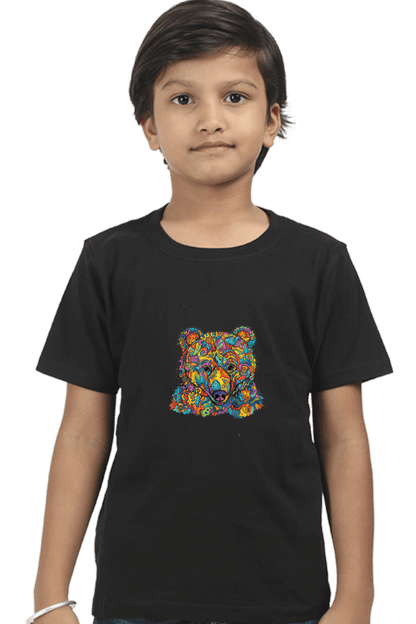 Colorful Bear Kids Round Neck Tshirt