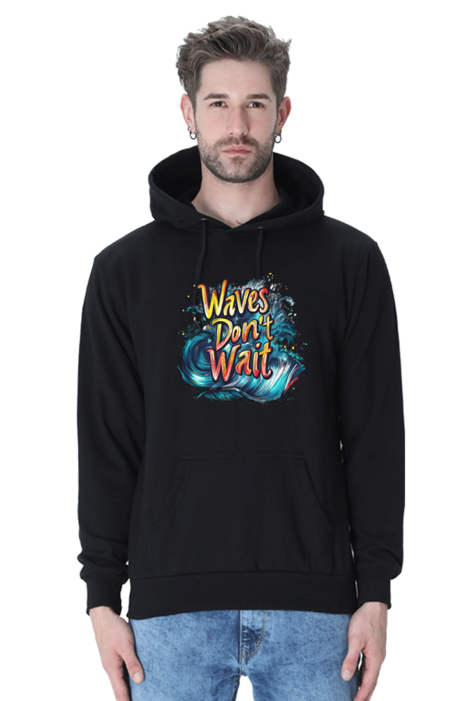 Waves Don't Wait Hooded Sweatshirt