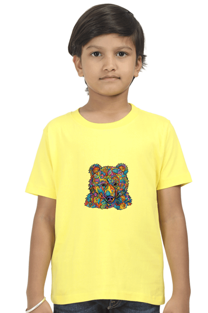 Colorful Bear Kids Round Neck Tshirt