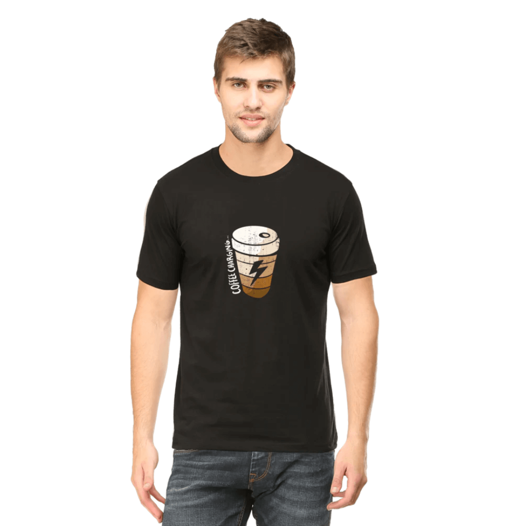 Coffee Charging Round Neck | Unisex T- Shirt