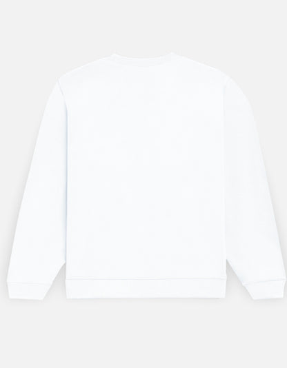 Snow Leopard sweatshirt in White – plain back view, Bonzo Peter's