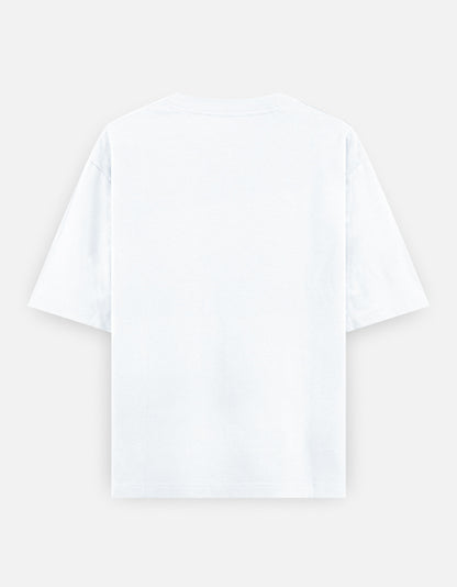 022 Mumbai oversized cotton T-shirt in White – plain back view