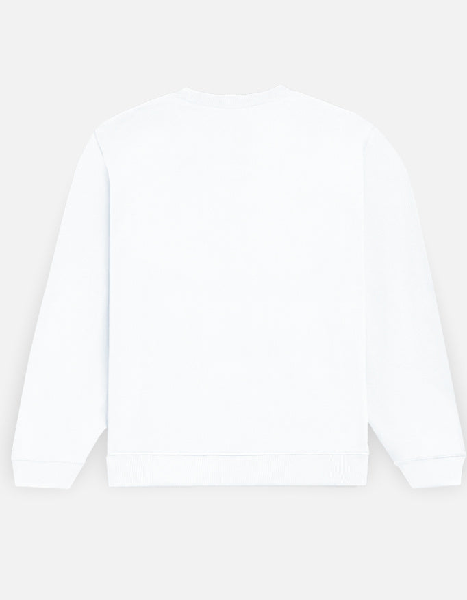 Chai City sweatshirt in White – plain back view, Bonzo Peter's