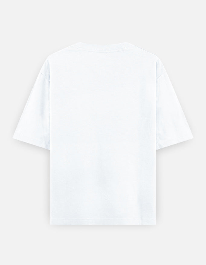 080 Bengaluru oversized cotton T-shirt in White – plain back view