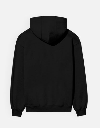 Snow Leopard hoodie in Black – plain back view, Bonzo Peter's