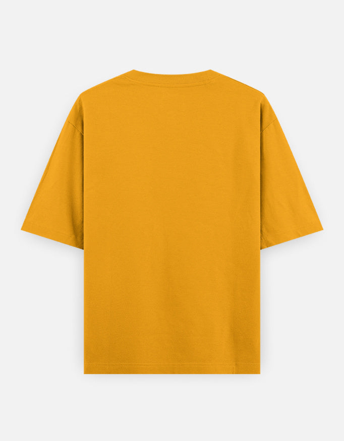 011 Dilli oversized cotton T-shirt in Golden Yellow – plain back view