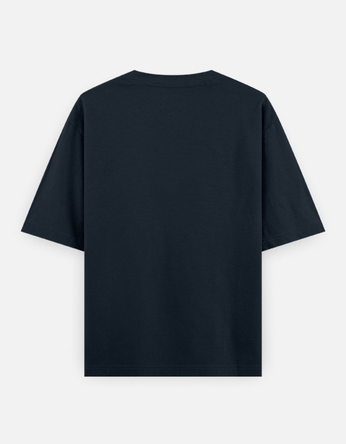 Sab Daaru Ki Galti Hai oversized T-shirt in Navy Blue – plain back view, Bonzo Peter's