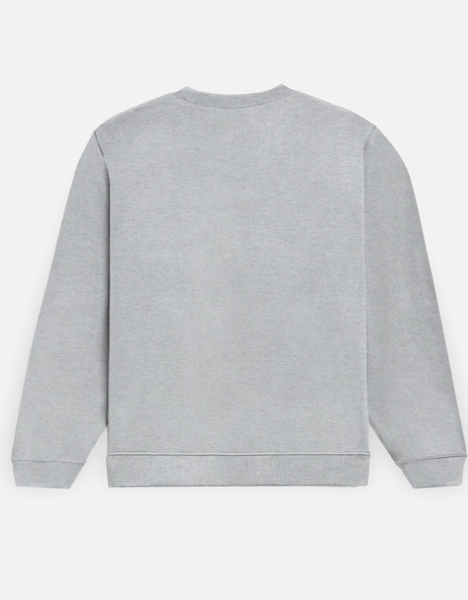 Swagat Nahi Karoge Hamara sweatshirt in Grey Melange – plain back view, Bonzo Peter's