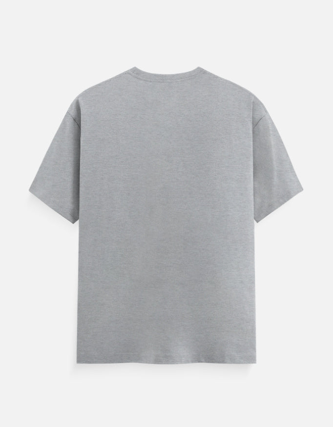 080 Bengaluru regular fit T-shirt in Grey Melange – plain back view, Bonzo Peter's
