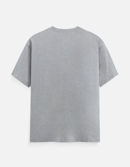 080 Bengaluru regular fit T-shirt in Grey Melange – plain back view, Bonzo Peter's