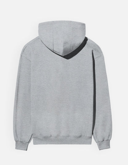 Snow Leopard hoodie in Grey Melange – plain back view, Bonzo Peter's