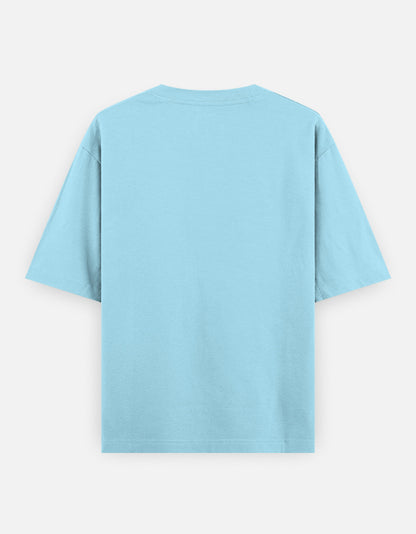 022 Mumbai oversized cotton T-shirt in Baby Blue – plain back view