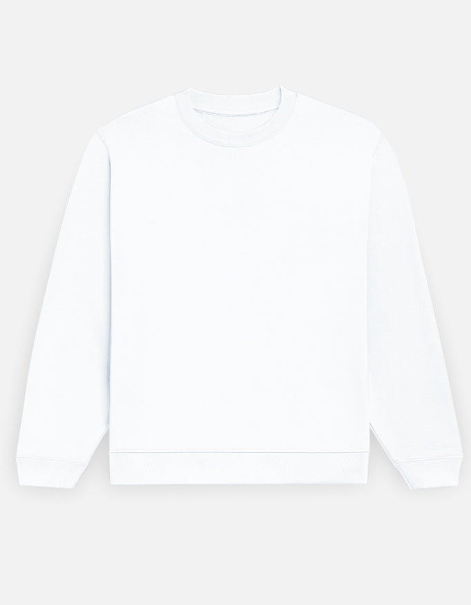 Arise sweatshirt in White – plain front view, Bonzo Peter's