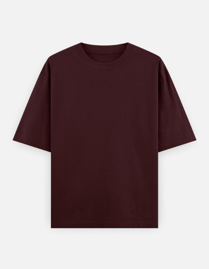 Ye Dosti Hum Nahi Todenge oversized T-shirt in Maroon – plain front view, Bonzo Peter's
