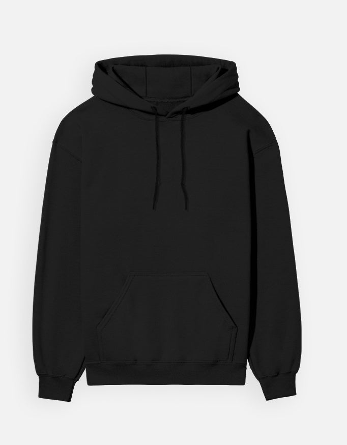 Satoru Gojo hoodie in Black – plain front view, Bonzo Peter's