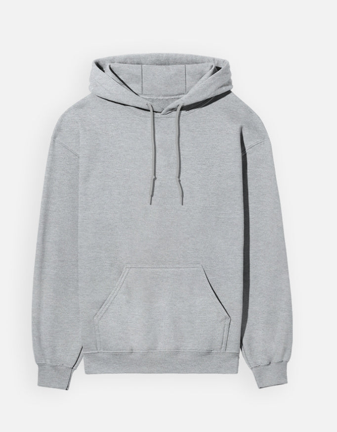 Monal hoodie in Grey Melange – plain front view, Bonzo Peter's