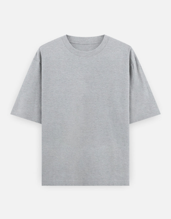 Ye Dosti Hum Nahi Todenge oversized T-shirt in Grey Melange – plain front view, Bonzo Peter's