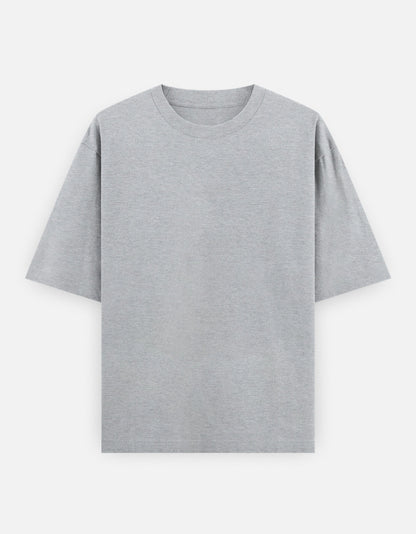 Ye Dosti Hum Nahi Todenge oversized T-shirt in Grey Melange – plain front view, Bonzo Peter's