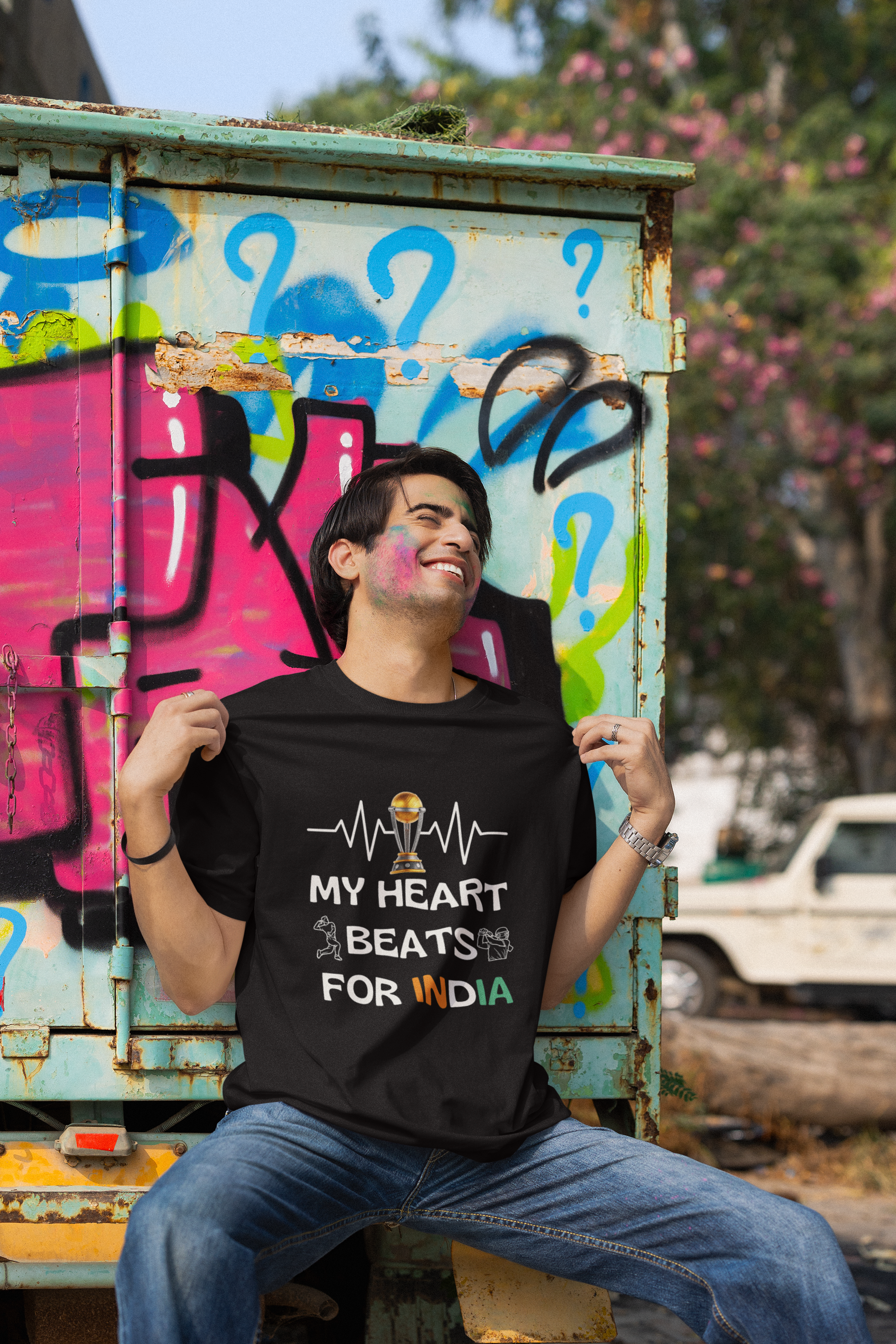 Heart beats for India - Unisex Tshirt