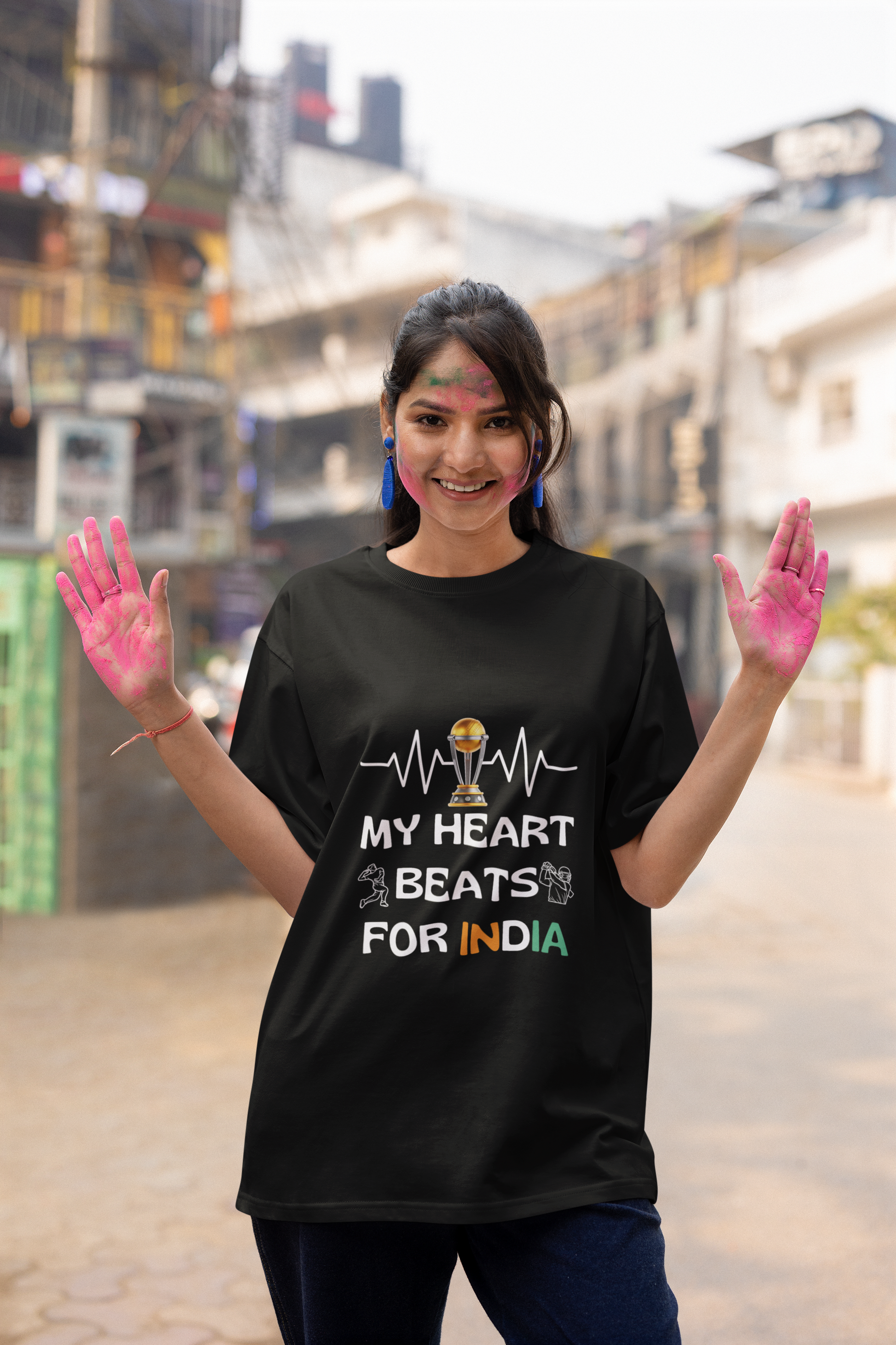 Heart beats for India - Unisex Tshirt
